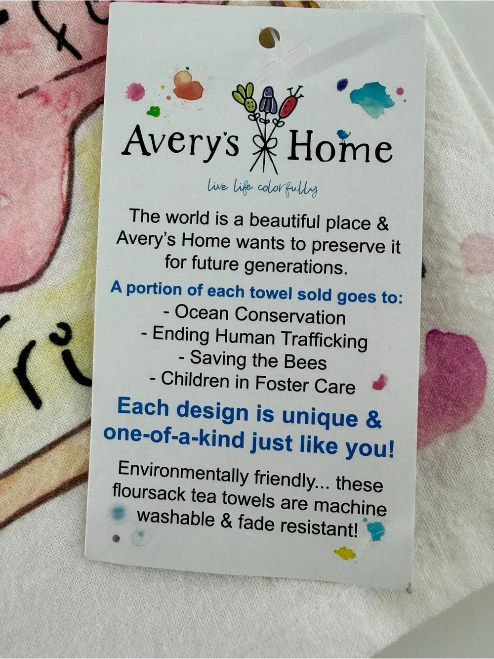 NWT Golden Girls Tea Towel Thank You‎ For Being A Friend Watercolor Avery's Home